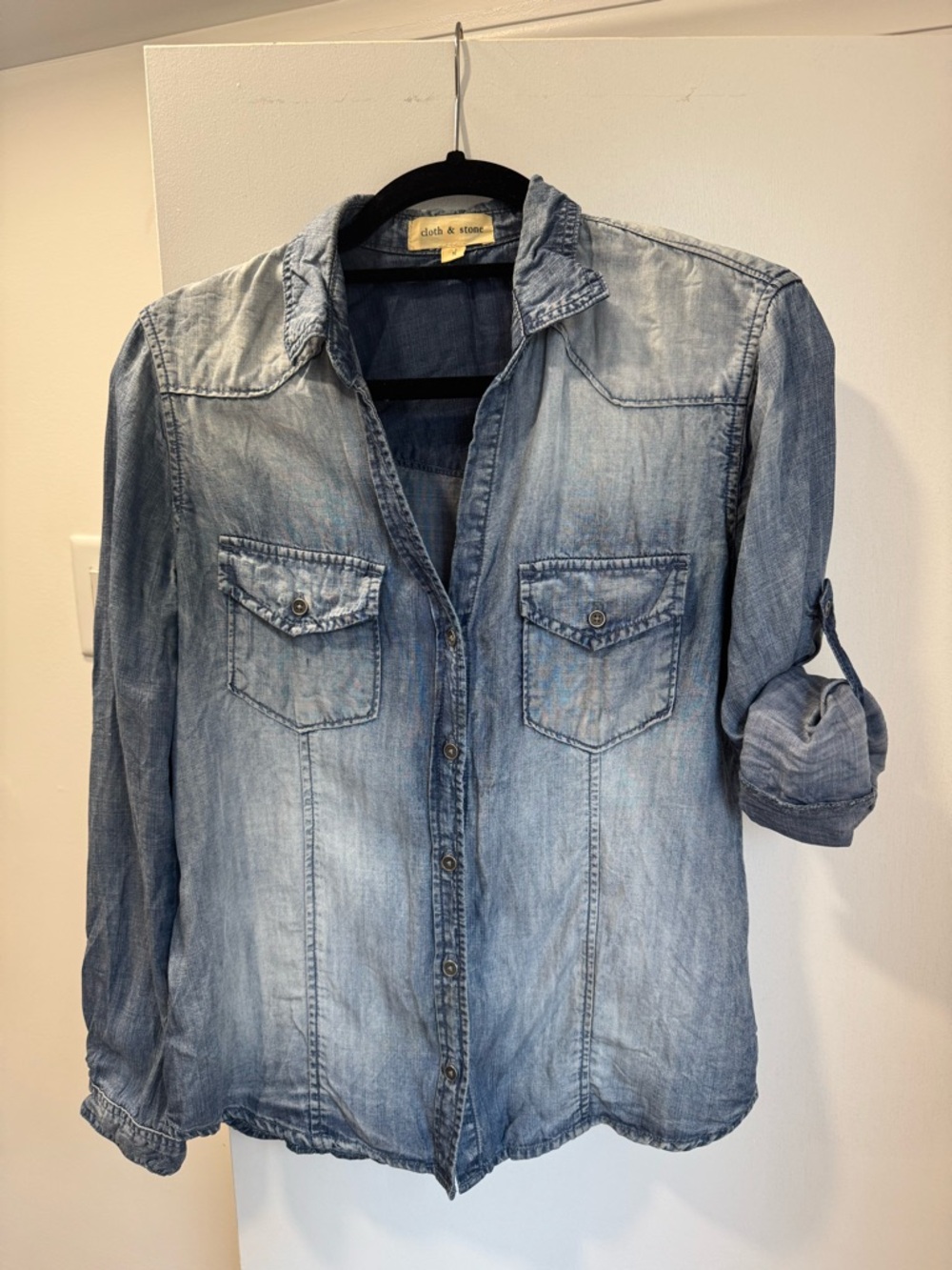 cloth & stone Light Wash Denim Shirt